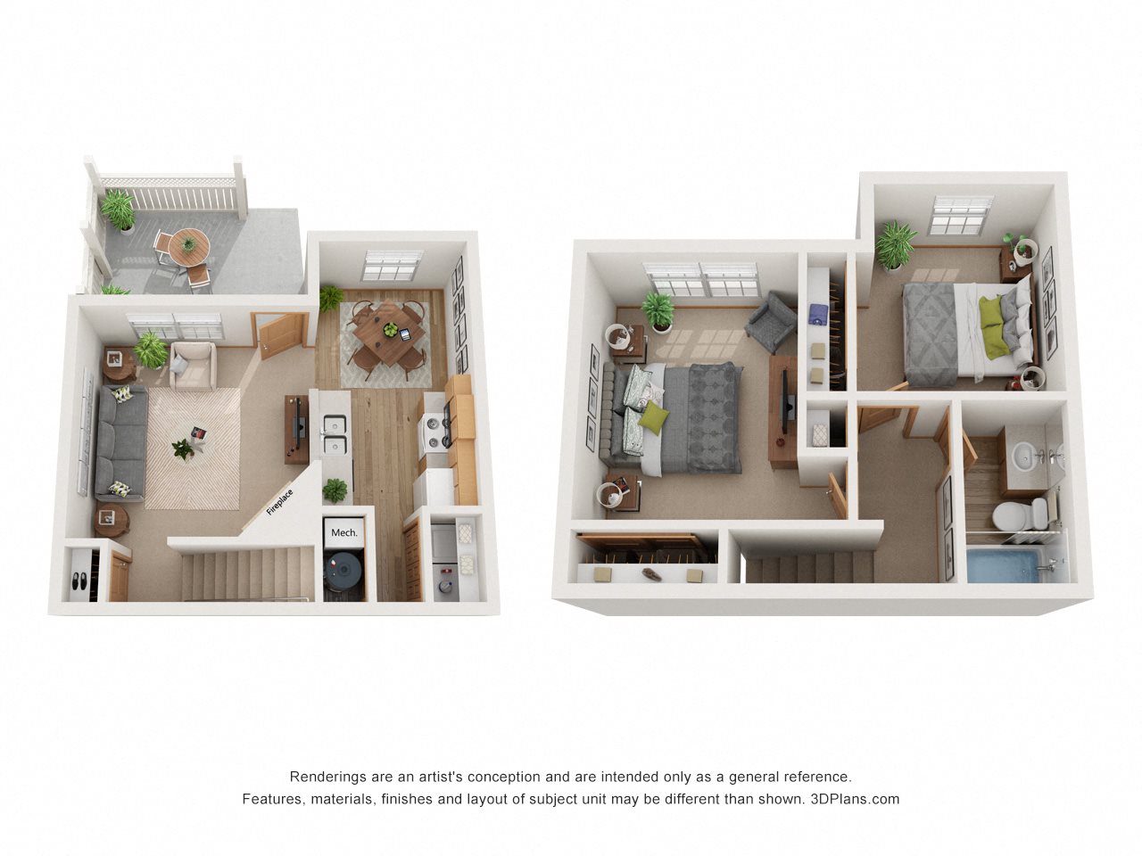 Floor Plans of Millstream Village in Reynoldsburg, OH